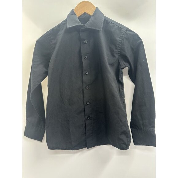 Newberry Shirt Boys Size 8 Black Cotton Button Down Casual - Picture 1 of 6
